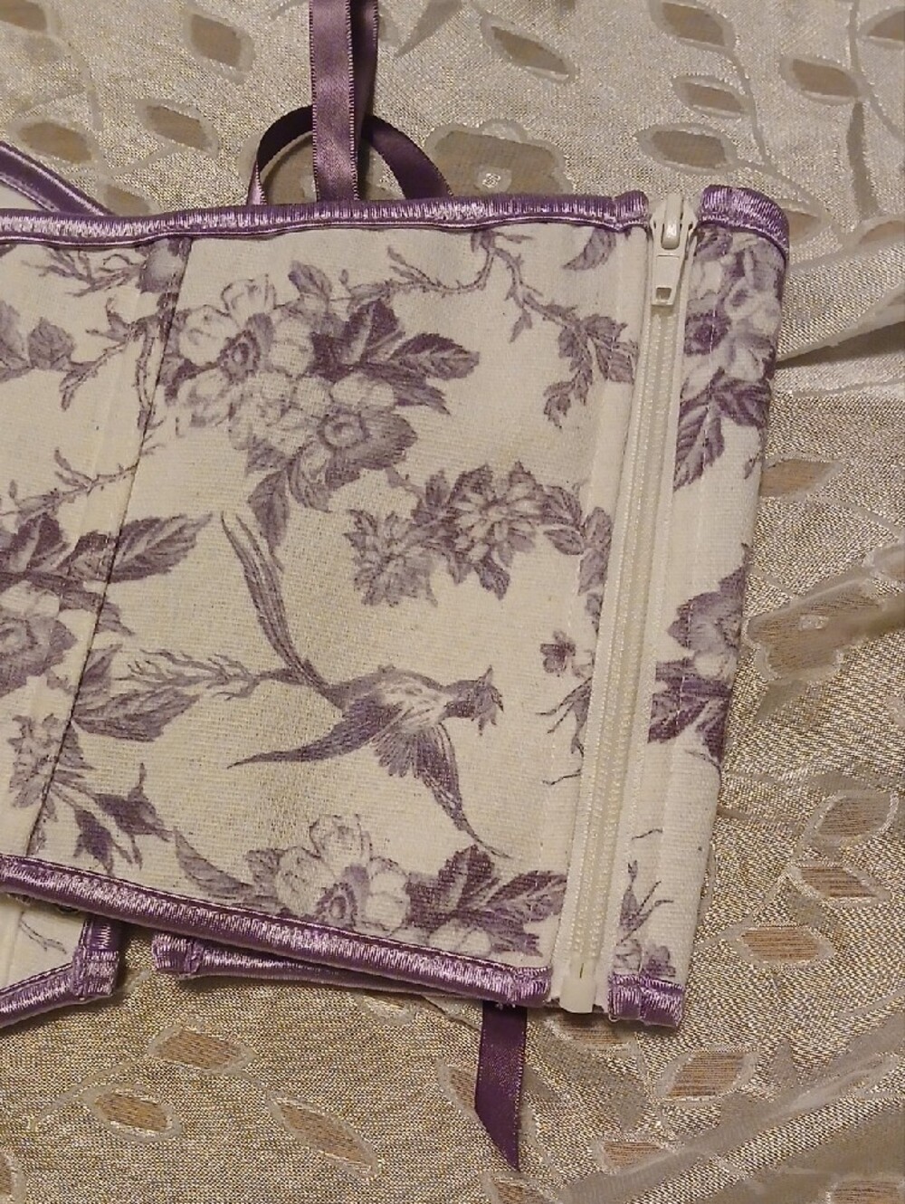 Scarlett Darkness Lavender Floral Lace-Up Corset Belt - Picture 4 of 9